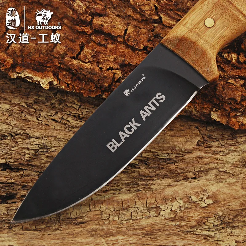 Фиксированный нож HX для выживания на открытом воздухе с бамбуковой ручкой