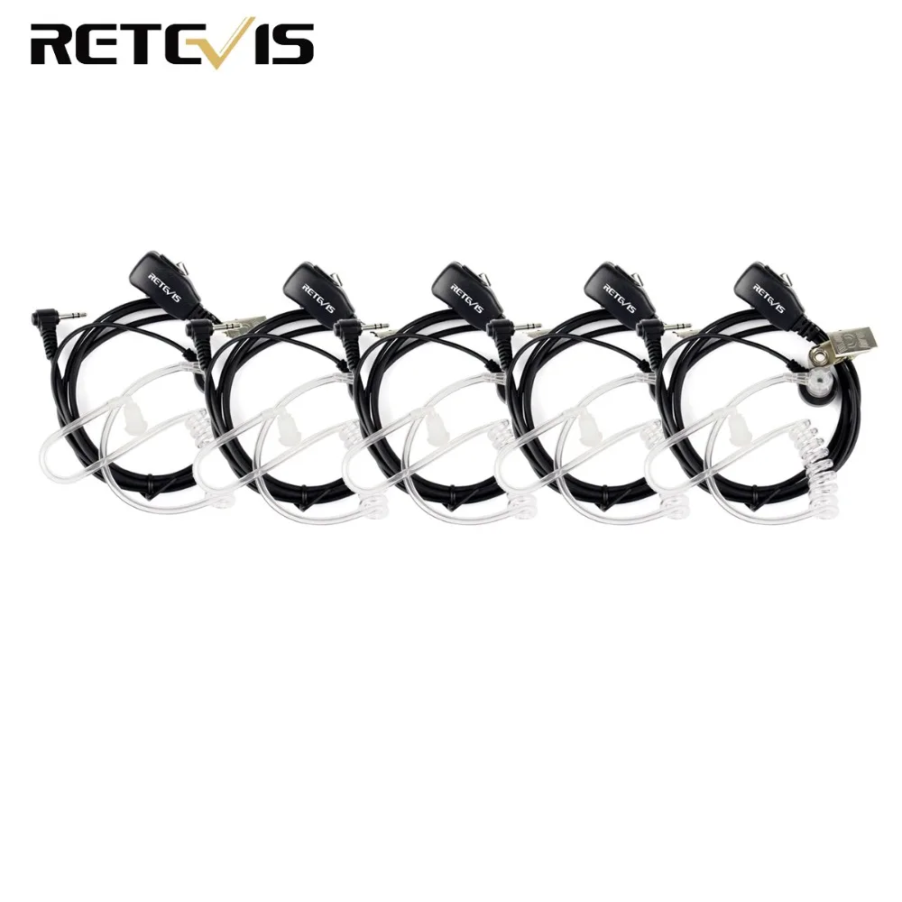 

5pcs Walkie Talkie Earpiece PTT MIC Covert Air Acoustic Tube Headphone For Motorola T270 SX500 T5100 FV200 XTL446 Retevis RT45