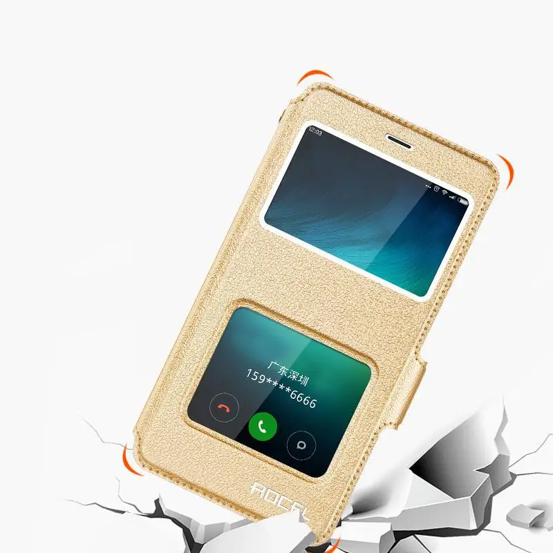 Новое двойное открытое окно чехол для телефона для Xiaomi Redmi 4/4a/4x Флип Стенд Бумажник магнитный телефон сумка для Xiaomi Redmi 4 x/4a/4 pro