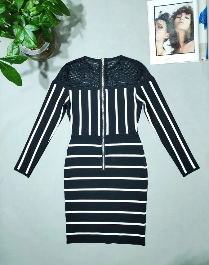 

Top Qualiyu Bandage Dress Black Fashion Night Club Party Dresses Women Sexy Bodycon Long Sleeve Dress