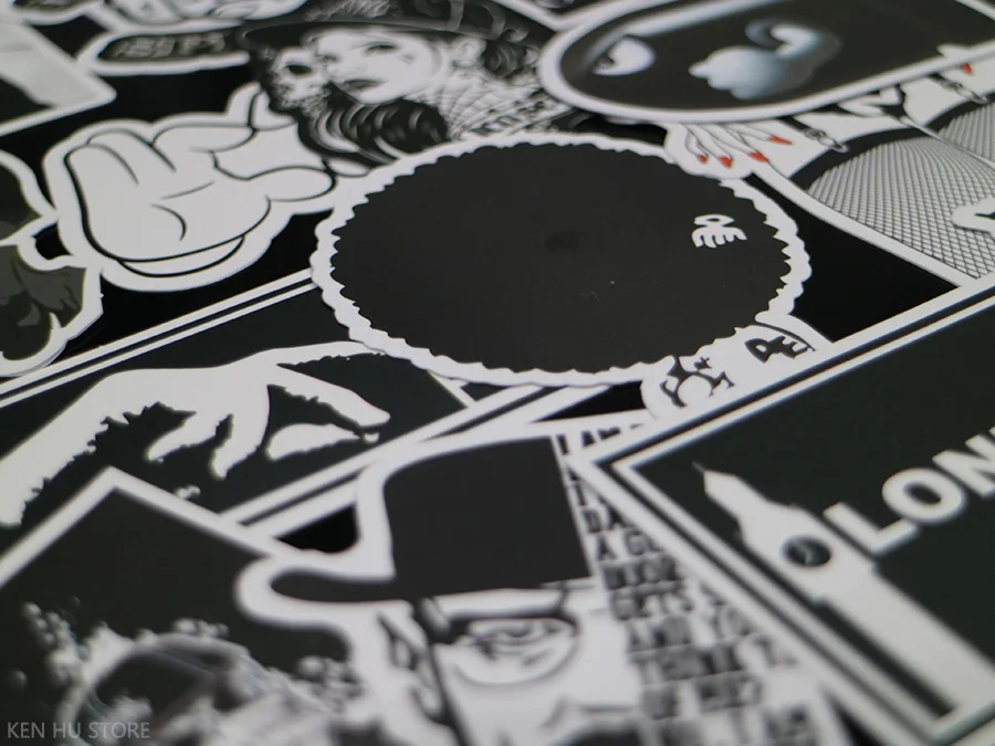 100 шт. не повторяются водонепроницаемый Черный и белый Наклейки для декора стен