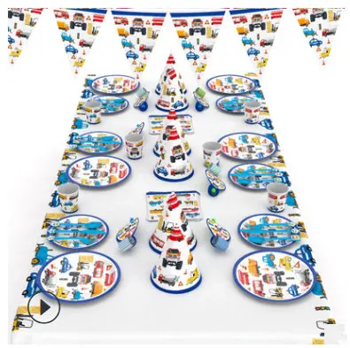 Разноцветные Одноразовые столовые приборы с принтом милых мультяшных