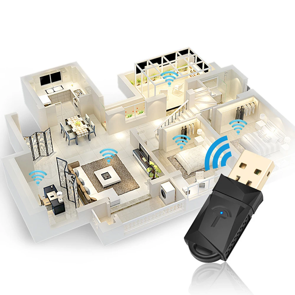 

600Mbps USB WiFi Dongle Adapter USB Wireless Network Card for PC Desktop Laptop Ethernet 802.11a/g/n/ac