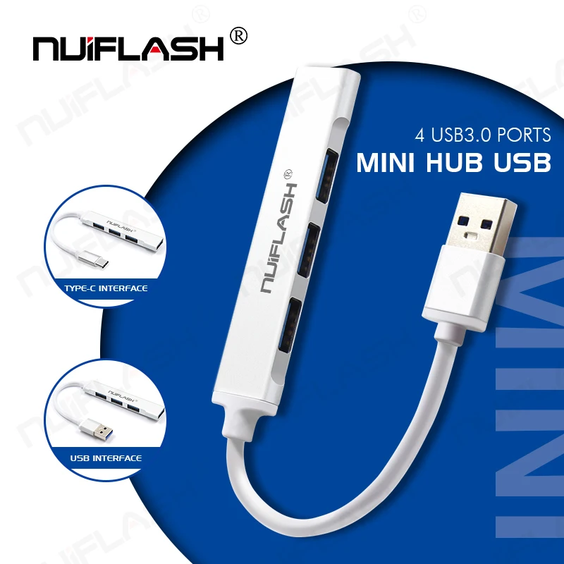 Горячий черный USB 3,0 Hi-Скорость 4-Порты и разъёмы разветвитель адаптер для ПК компьютер Прямая