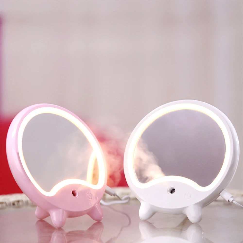 Зеркало для макияжа 2 в 1 со светодиодсветильник кой и увлажнителем|Зеркала