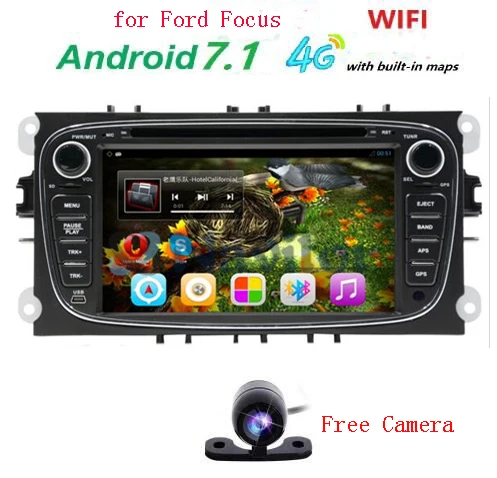 2 Din Android 6 0 четырехъядерный HD 1024*600 автомобильный dvd плеер для Ford Focus Mondeo S Max Cmax Galaxy