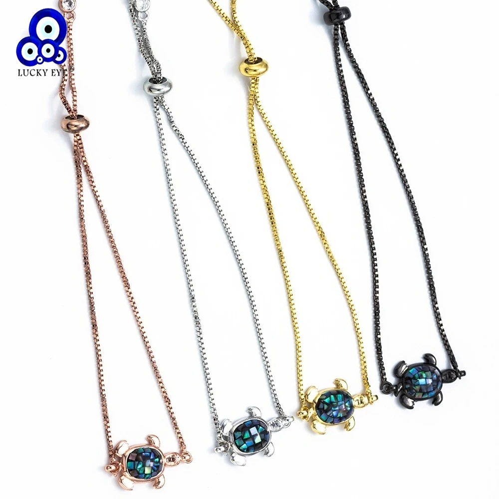 Браслеты с подвесками Lucky Eye в виде черепахи красочные медные микро металлические