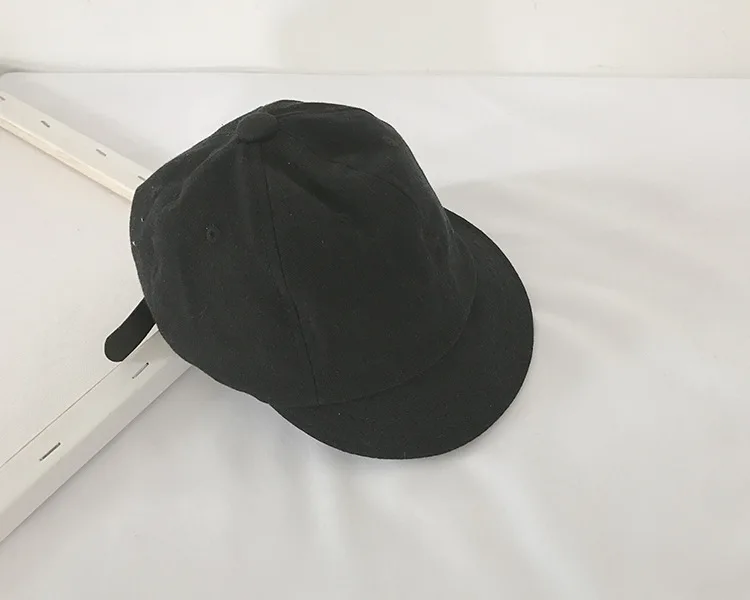 black MILANCEL/ весенние кепки для мальчиков, однотонные шляпы от солнца, Хлопковые бейсболки для девочек, регулируемые детские кепки - Цвет: black