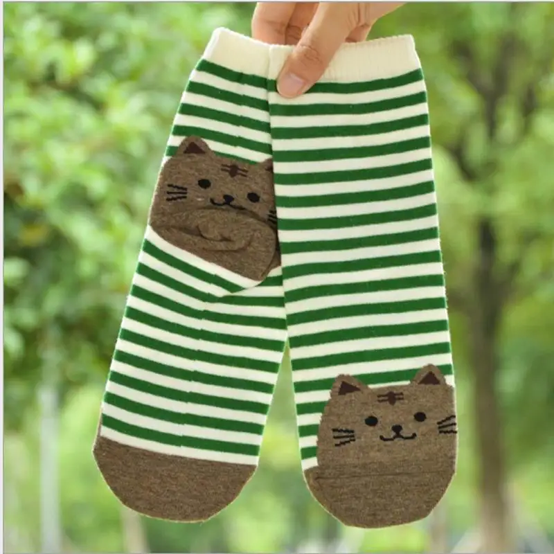 3 пары женские хлопковые носки в полоску | Женская одежда