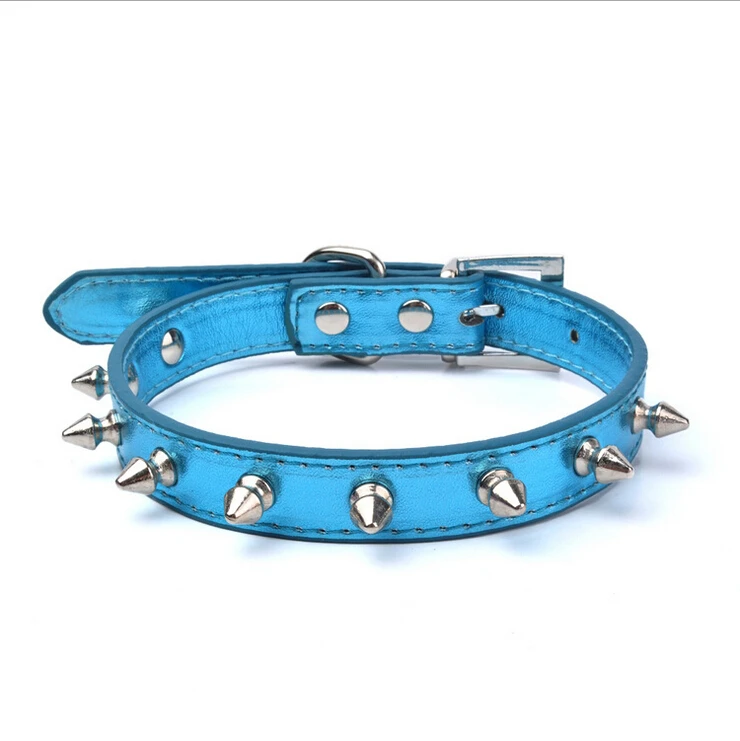 Панк кожаный собачий ошейник с шипами для маленьких средних собак кошек XS s m