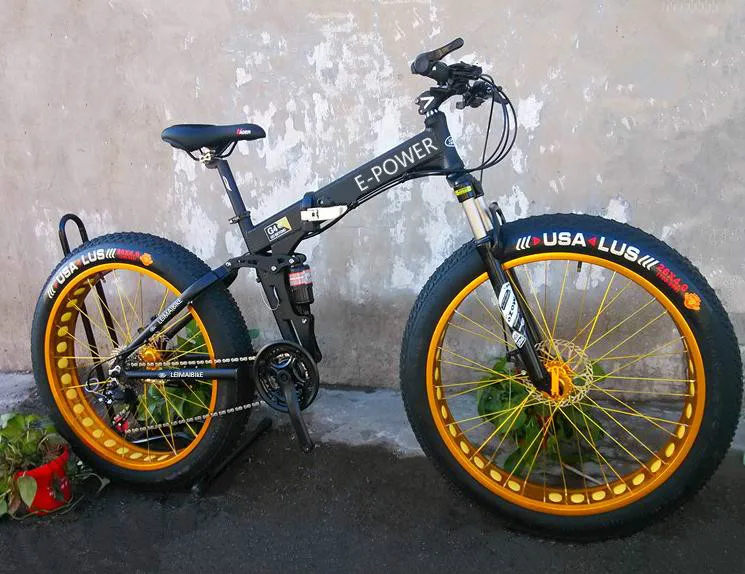 Kalosse 18kg Folding frame 26*4.0 tires Fat bicycle snow mountain bike bicicleta woman 21/24/27/30 speed | Спорт и развлечения
