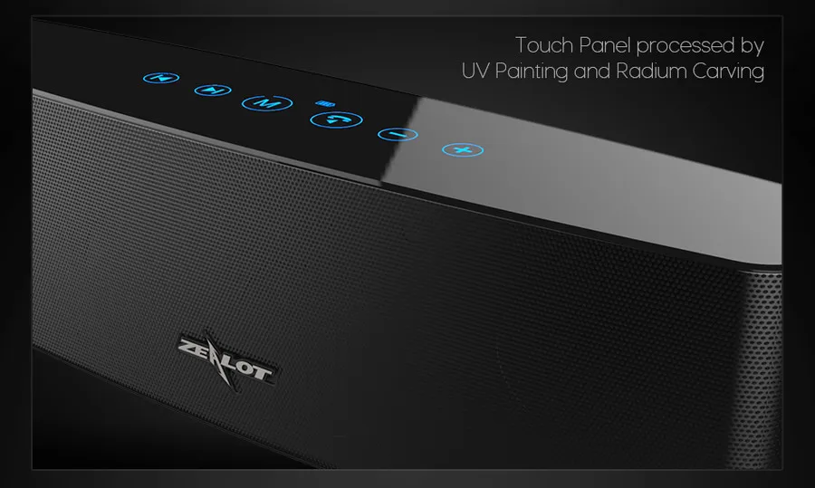 Zealot S12 Портативный беспроводной Bluetooth динамик 4 драйвера сенсорное управление наружная Колонка 12 Вт сабвуфер с микрофоном Поддержка TF карты AUX