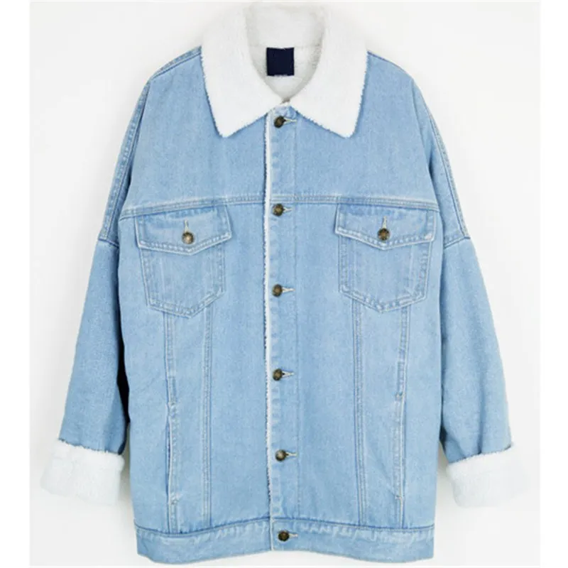 Осенне зимняя обувь меховые джинсы джинсовая куртка толстые разделе синий