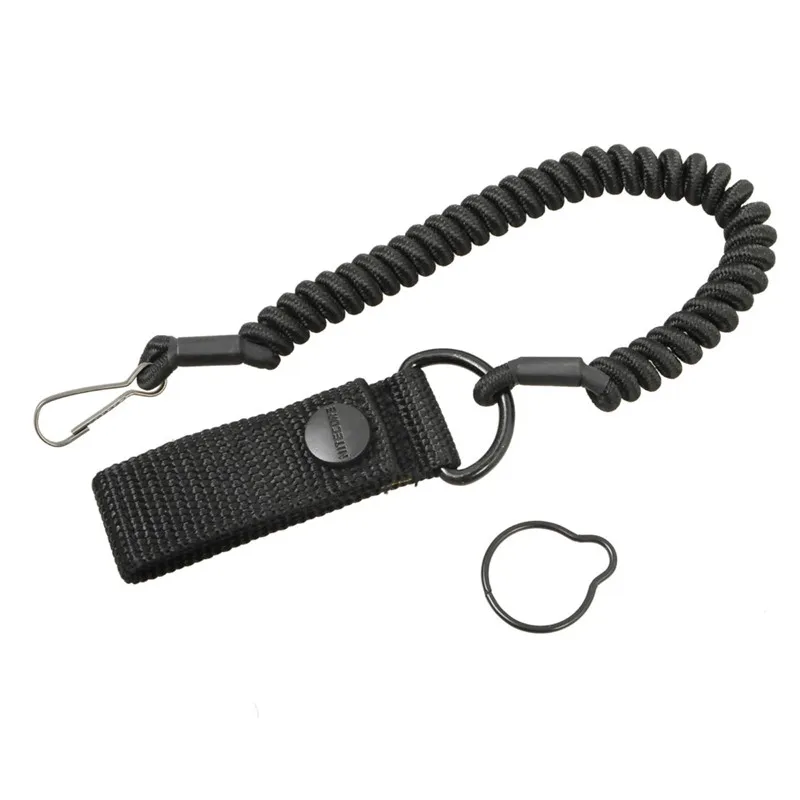 Tactical Telescopic Sling Lanyard Nylon Rope Security Gear Tool Anti lost Phone Keychain For Airsoft Outdoor Hiking Camping ~|for airsoft|tactical