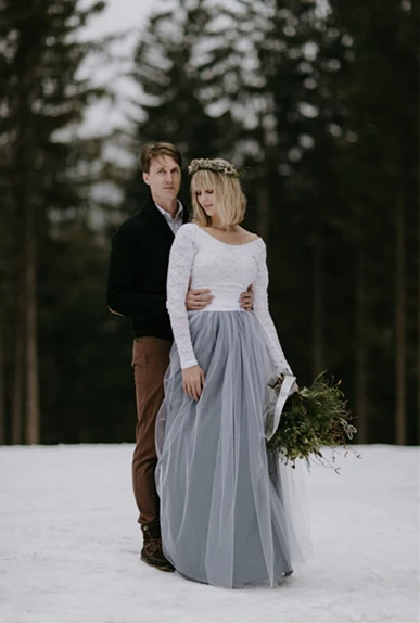 OUSHILUO свадебное платье 2019 два Кружева бальное Robe De Soiree отделяет фатиновую юбку без