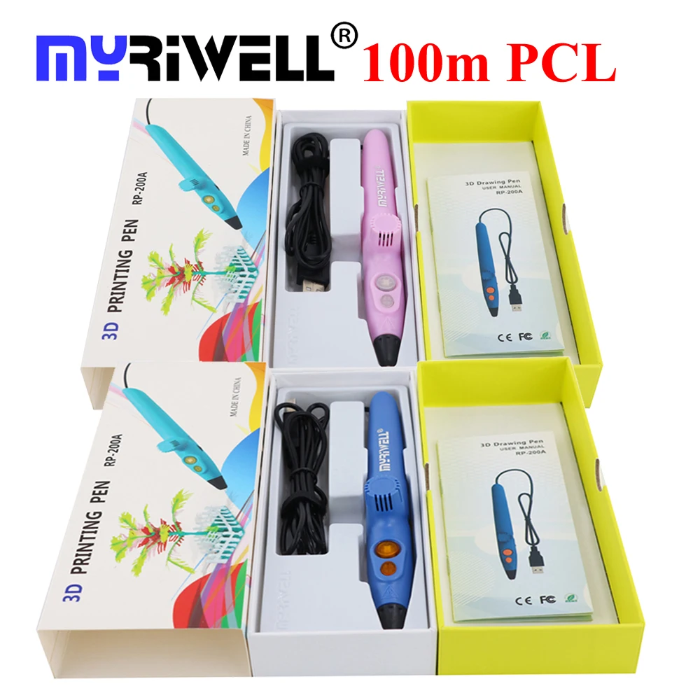 Myriwell 2018 3D ручки для принтера RP 200A USB низкотемпературная Ручка рисования с 1 75 мм PCL