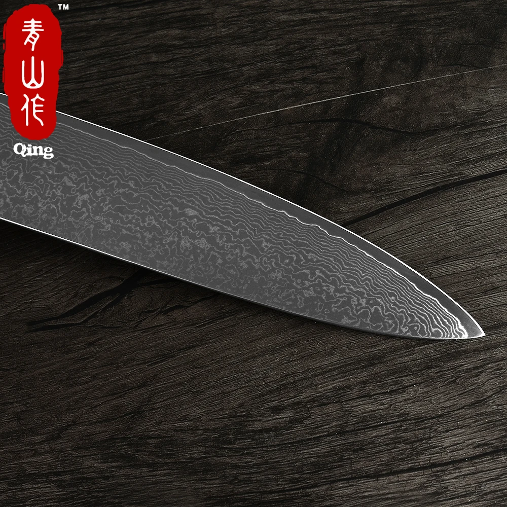 QING Дамасские наборы кухонных ножей 5 &quotутилита + 3 5&quot паринг 2-кусок 67 слоев
