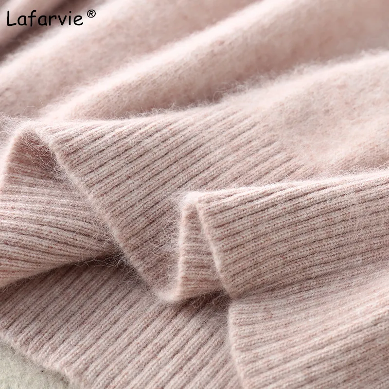 Новый осенне-зимний женский свитер Lafarvie с высоким воротником пуловер Женский
