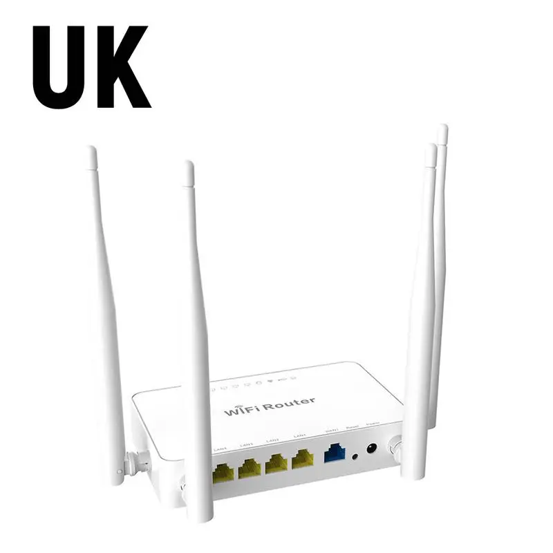 UK Роутер wifi роутер английская прошивка 300 м wifi роутер с USB 2,0 портом антенна генерирует сильный wifi сигнал - Цвет: UK