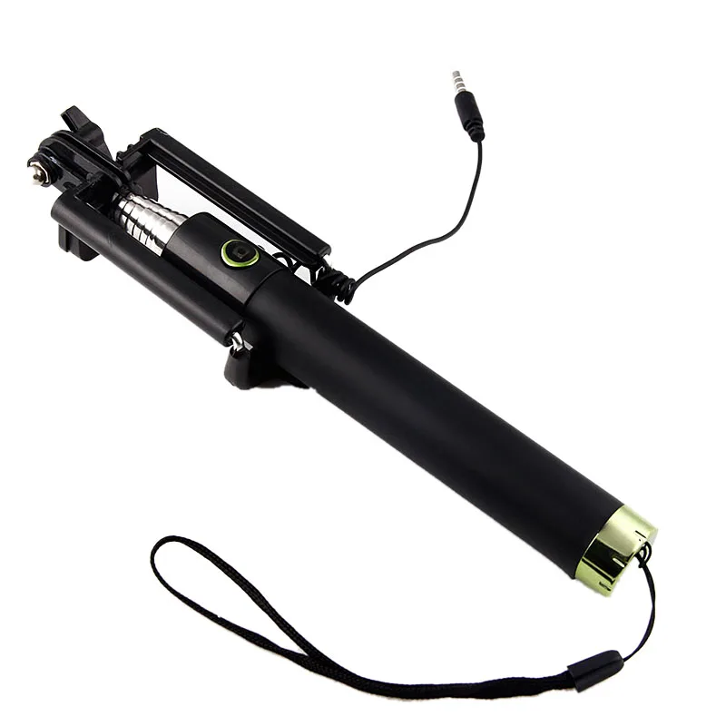 Горячая Распродажа карманная селфи палка Выдвижная Проводная монопод