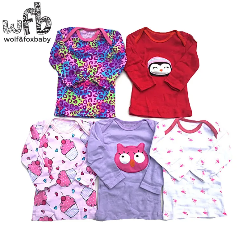 Retail 5pcs/LOT 0-24months long-Sleeved t shirt Baby Infant cartoon newborn clothes for boys girls cute Clothing spring fall | Детская