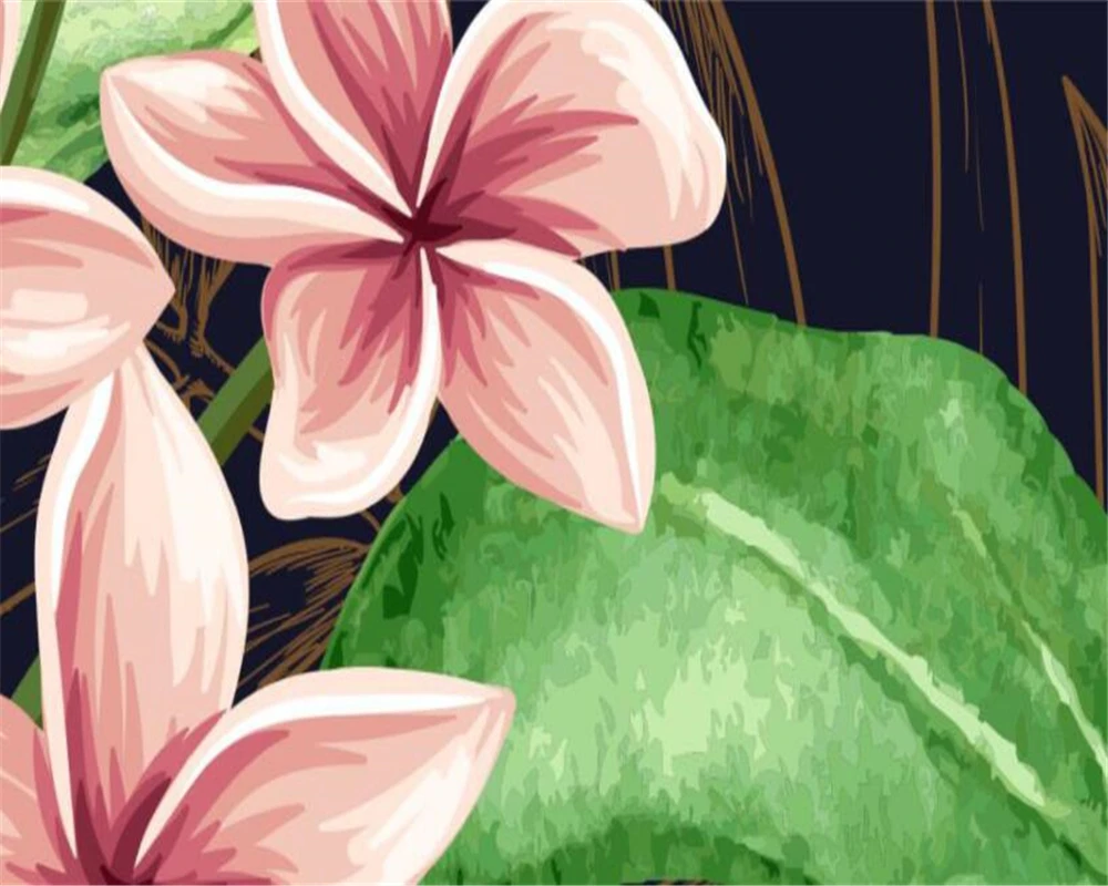 

Beibehang Custom wallpaper minimalistic tropical rainforest plant TV backdrop decorative painting 3d wallpaper papel pintado