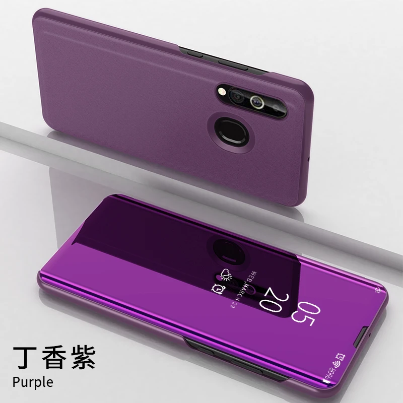 Зеркальный умный флип-чехол для samsung Galaxy A50 A60 A70 A80, прозрачный кожаный чехол с подставкой для samsung A40 A30 A20 A10, чехол
