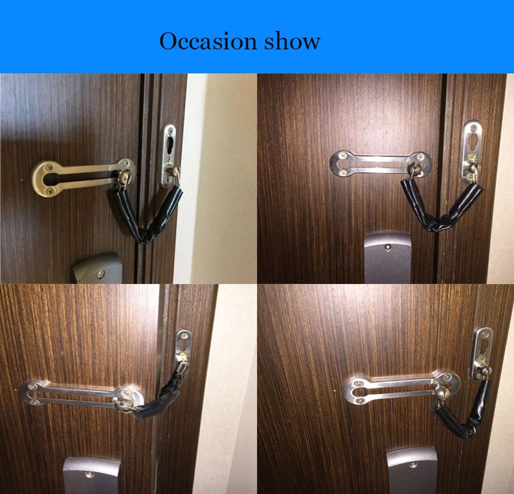 Раздвижные двери крома болт безопасности Hotel Office Security цепи ворота черный шкаф Защёлки декоративные из нержавеющей стали