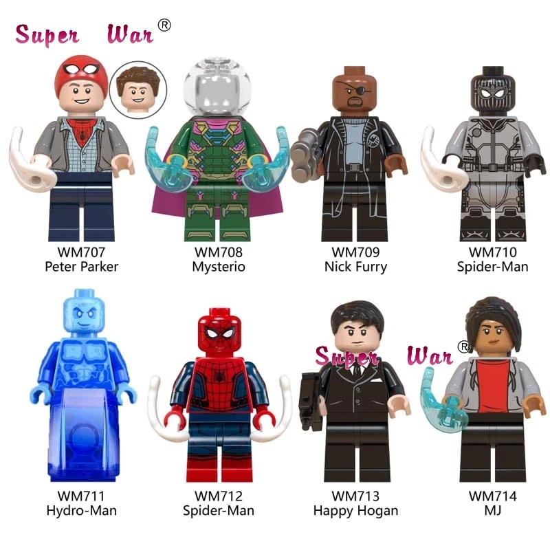 10Set-WM707-714 10 комплектов комиксов Marvel серии 10 Мстители Тор Железный человек Человек-паук Халк Веном блоки игрушки модель кирпича детей - Цвет: 10Set-WM707-714