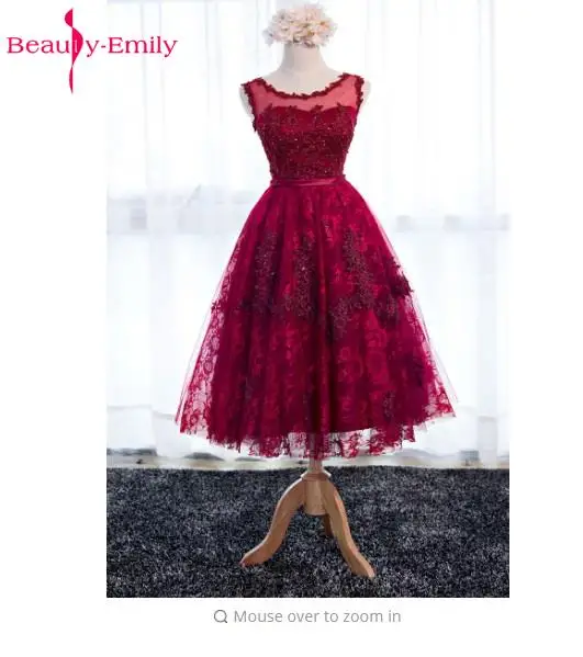 Красота Emily винно красное кружевное платье с цветочным рисунком короткими