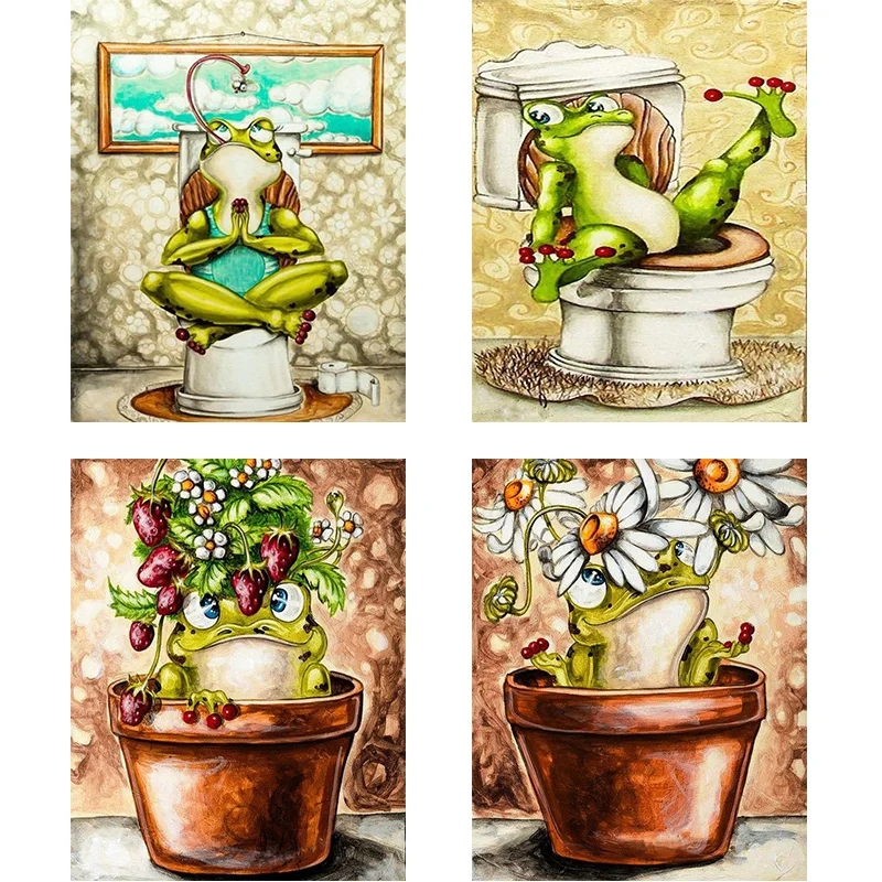

5D DIY Square Diamond Paintings Animal Frogs Pattern Diamond Embroidery Cross Stitch Full Round Diamond Mosaic Home Decoration