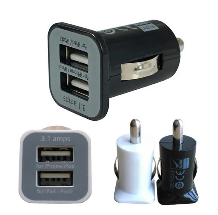 Новинка 3.1A 12V Универсальный мини двойной 2 порта USB Автомобильное зарядное устройство розетка адаптер