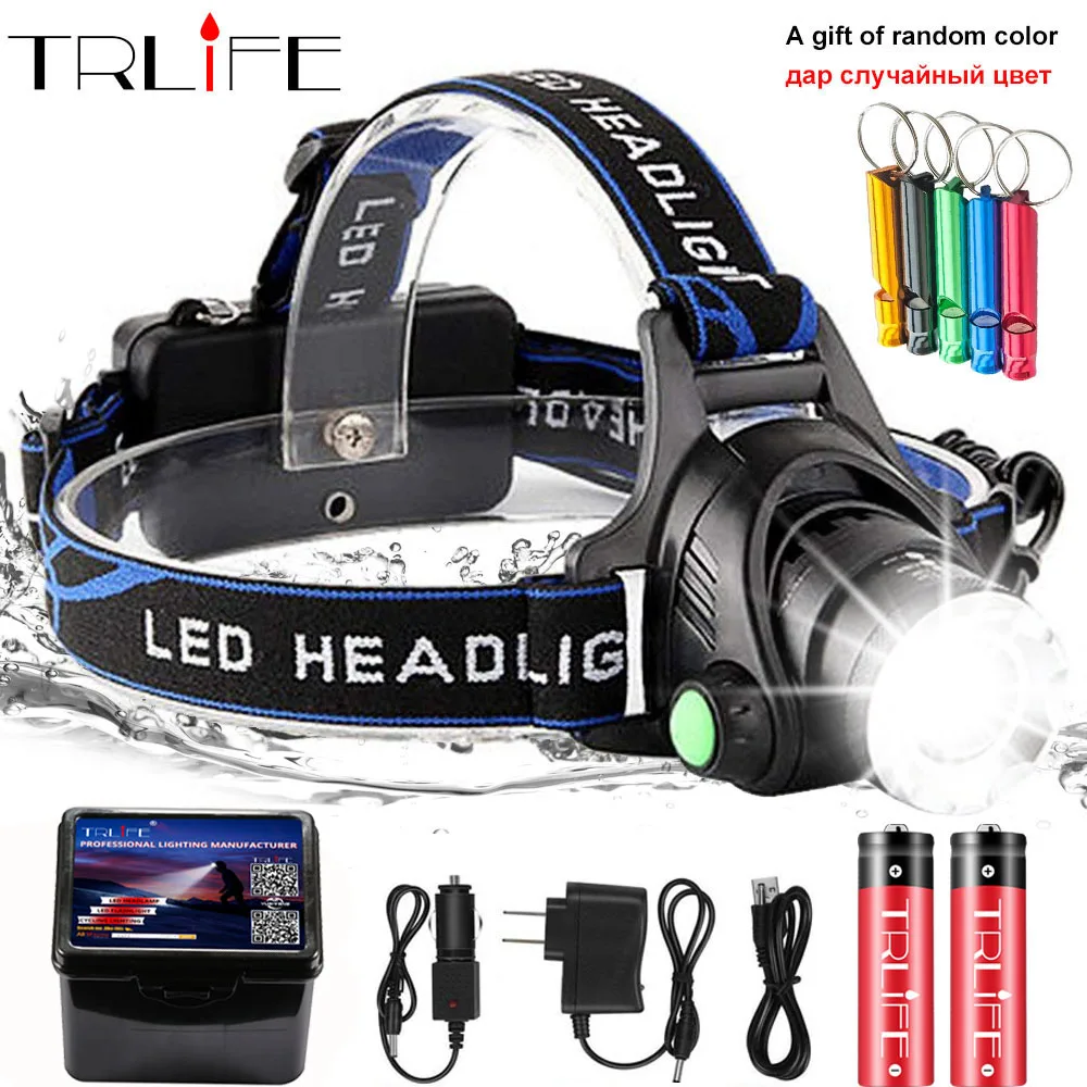 

LED Headlight XML-V6/L2/T6 Zoom Led Headlamp Torch Flashlight Head lamp use 2*18650 battery for Camping Bicycle light get gift
