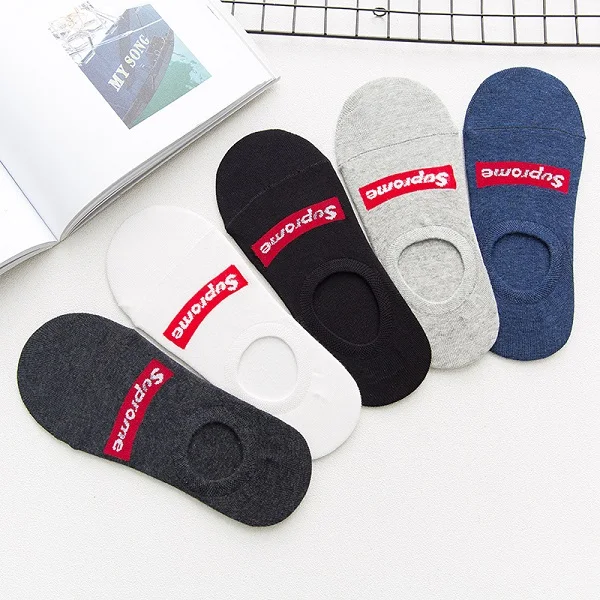 SUP Socks 10 шт. = 5 пар/партия, летние мужские хлопковые короткие носки для мужчин, Нескользящие силиконовые однотонные короткие мужские носки с животными, носки-тапочки, Meias - Цвет: SUP Socks