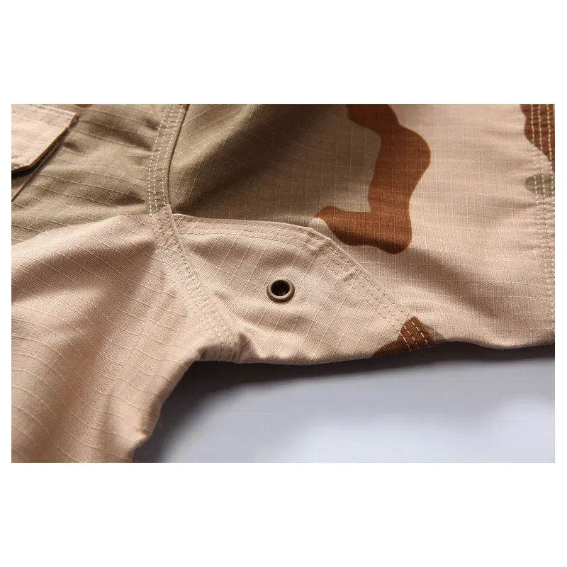 

Hot 2017 Outdoor Spring Autumn Cargo Grid Long Sleeve Tactical Camouflage Shirt U.S. Commandos Military camping Hiking Shirt Men