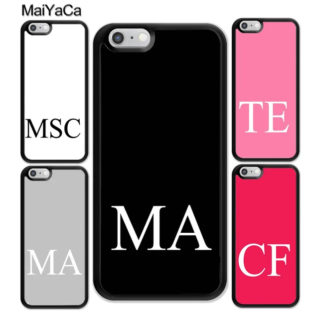 Персональные инициалы MaiYaCa для iPhone 4S SE 5C 5S 5 6 6S 7 8 Plus X XR XS MAX черный мягкий чехол