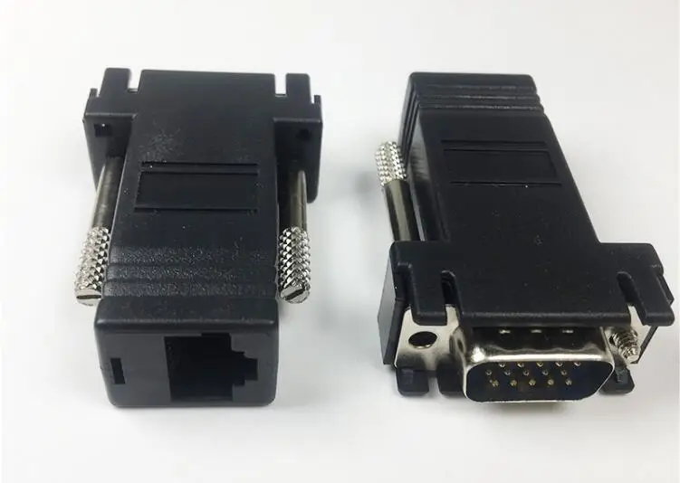 Preise 200 Teile/los 15PIN VGA Auf Rj45-stecker Neue VGA Extender Stecker Auf Lan Cat5 Cat5e RJ45 Ethernet Buchse Adapter