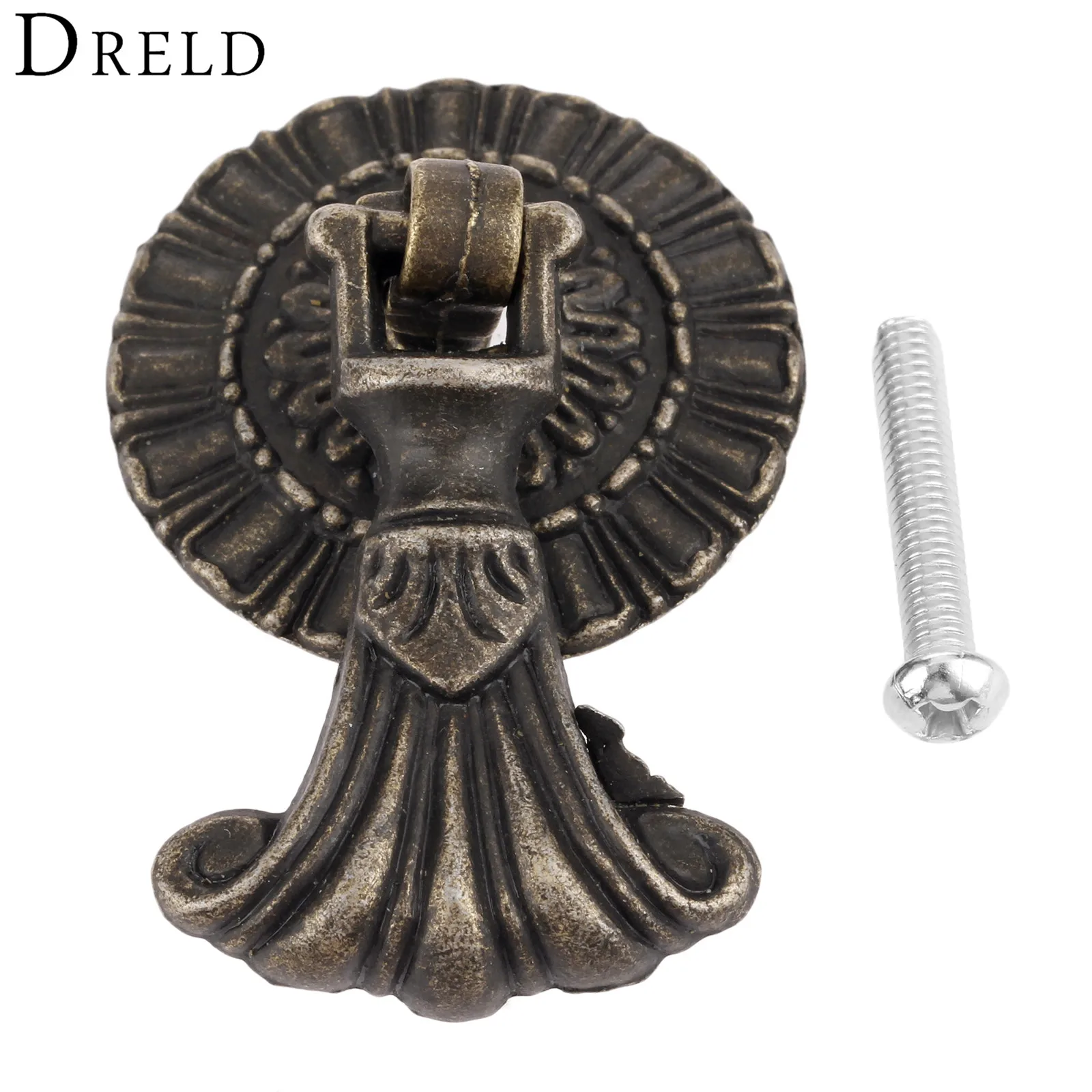 DRELD 1Pc Zinc Alloy Furniture Handle Antique Drawer Knobs Kitchen Cabinet Cupboard Door Handles Pull Fittings | Обустройство дома