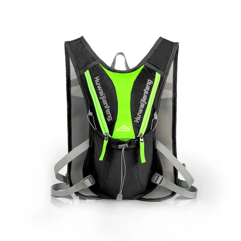 green black Сверхлегкий велосипедный рюкзак MTB спортивные сумки для катания на лыжах Велоспорт походная сумка для сноуборда mochila bicicleta двойная сумка на плечо для велосипеда - Цвет: green black