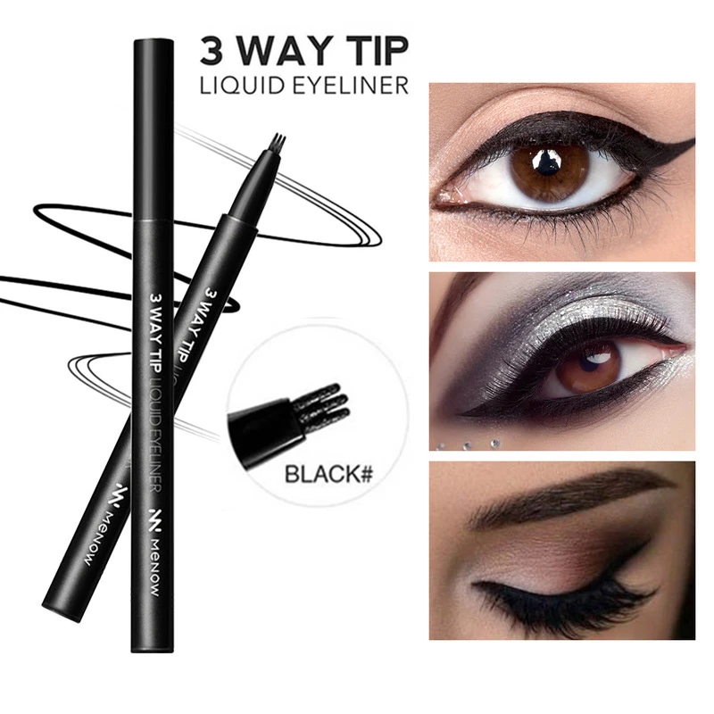 Черный 3 Micro вилка наконечник подводка для глаз Tattoo Ручка тонкой эскиз жидкая в
