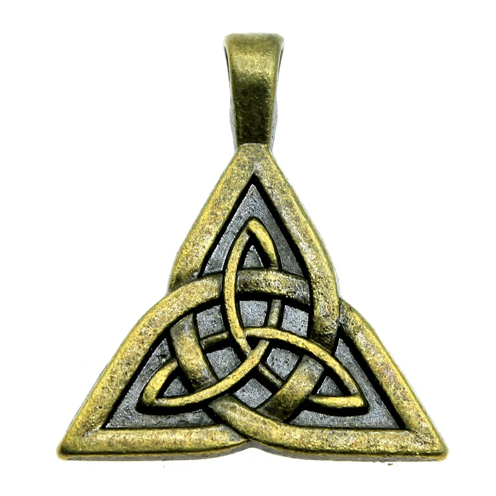 4 шт. Подвески Двусторонняя Triquetra Символ Сделай Сам антикварная бронза покрытием 1