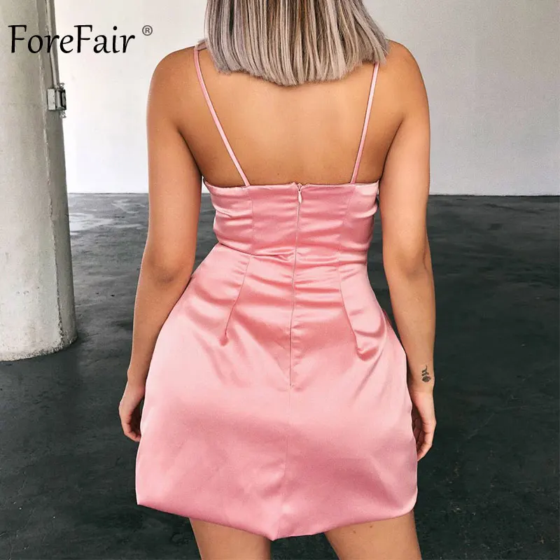 Forefair мини платье сексуальное Клубное на бретелях трапециевидной формы Вечерние
