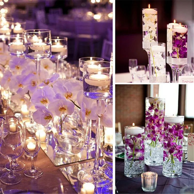 10 шт./лот романтические круглые водяные плавающие свечи дисковые свадебные