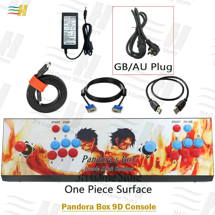PB9d One Piece GB Pandora box 9d 2500 В 1 железная консоль аркадная игра контроллер Поддержка 3d игры консоль машина Поддержка 3P 4P usb подключение геймпад - Цвет: PB9d One Piece GB