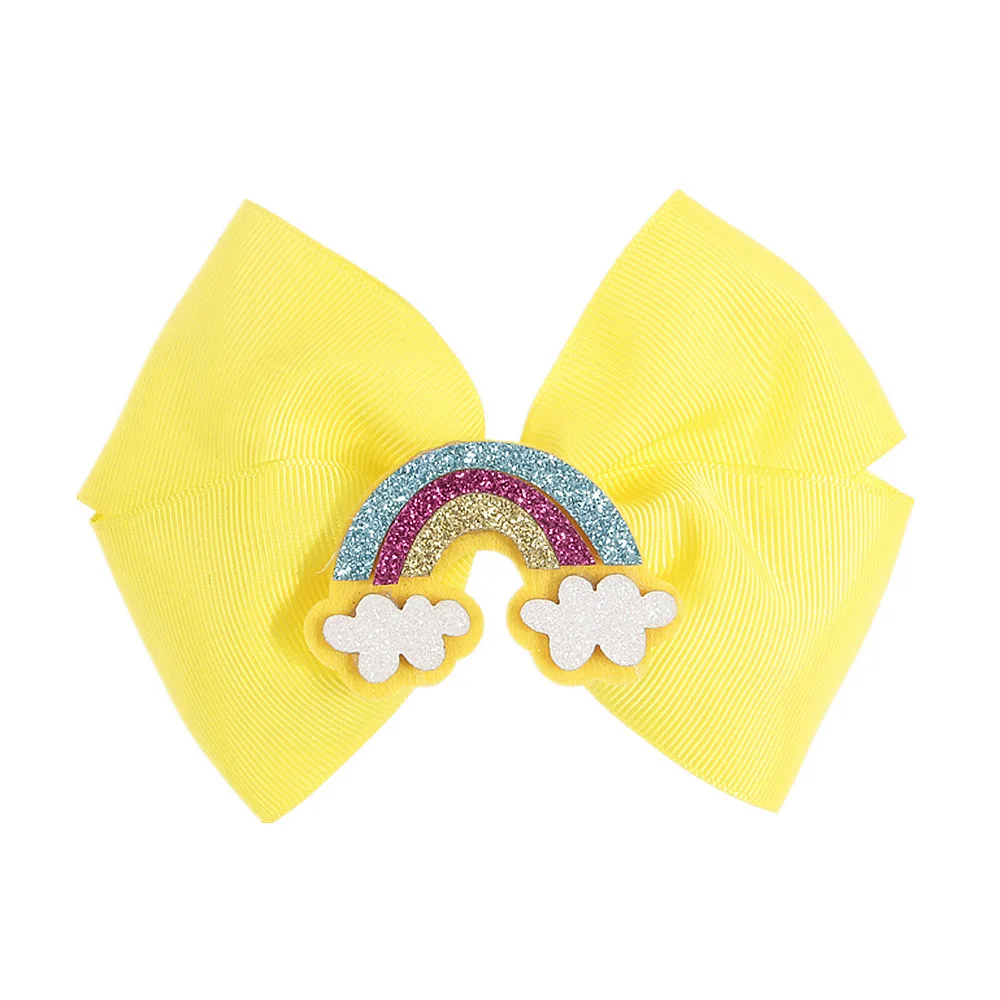 21 Nishine 5," ручной работы для девочек радужные бантики для волос Grosgrain бутик блестящий, с рогом единорога заколки для волос Дети подарок на день рождения - Цвет: 21