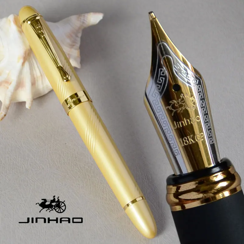 as picture show IRAURITA перьевая ручка JINHAO X450 темно-зеленый и золотой 18 KGP 0,7 мм перо с широким основанием полностью металлический синий красный 21 цвет и чернила JINHAO 450 - Цвет: as picture show