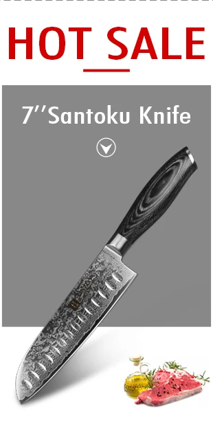 XINZUO 3 PCS Professional Kitchen Knife Set Japanese VG10 Damascus Steel Kitchen Cutlery Sharp Santoku Utility Chef's Knives