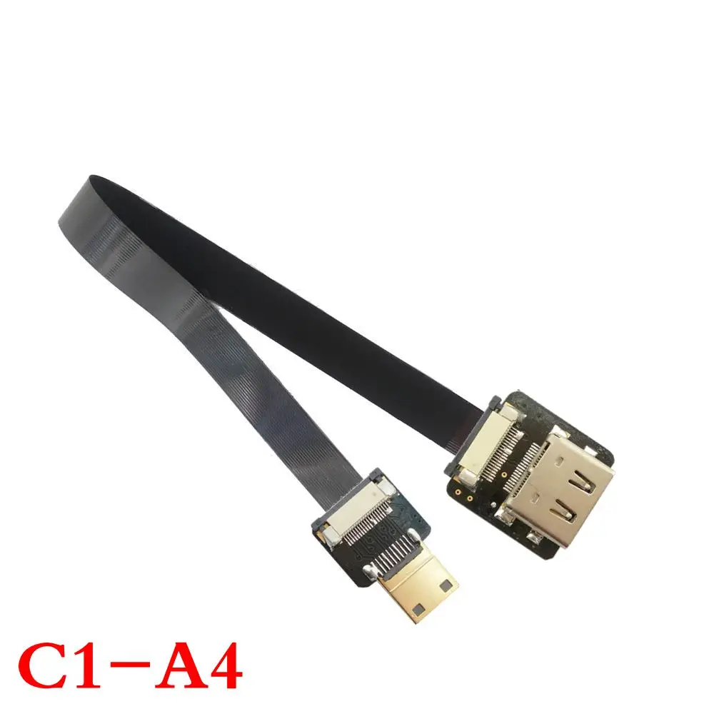Плоский кабель с углом 90 градусов FPV HDMI-совместимый штекер к мини-hdmi FPC для