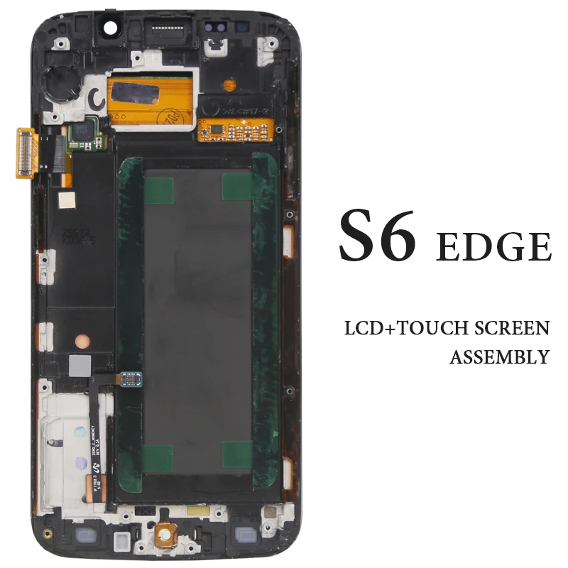 Для Samsung S6 edge ЖК дисплей с рамкой Белый Синий Золотой Зеленый протестированный