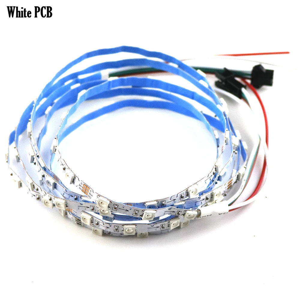 WS2812B 5,5 мм PCB S тип формы адресуемых RGB светодиодный пиксель полосы Гибкие 48 Светодиодный s 48 пикс./м не водонепроницаемый RGB светодиодные полосы 5V Полный Цвет 2 м IP20
